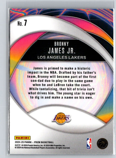 2024-25 Panini Prizm #7 Bronny James Jr. Instant Impact Q16