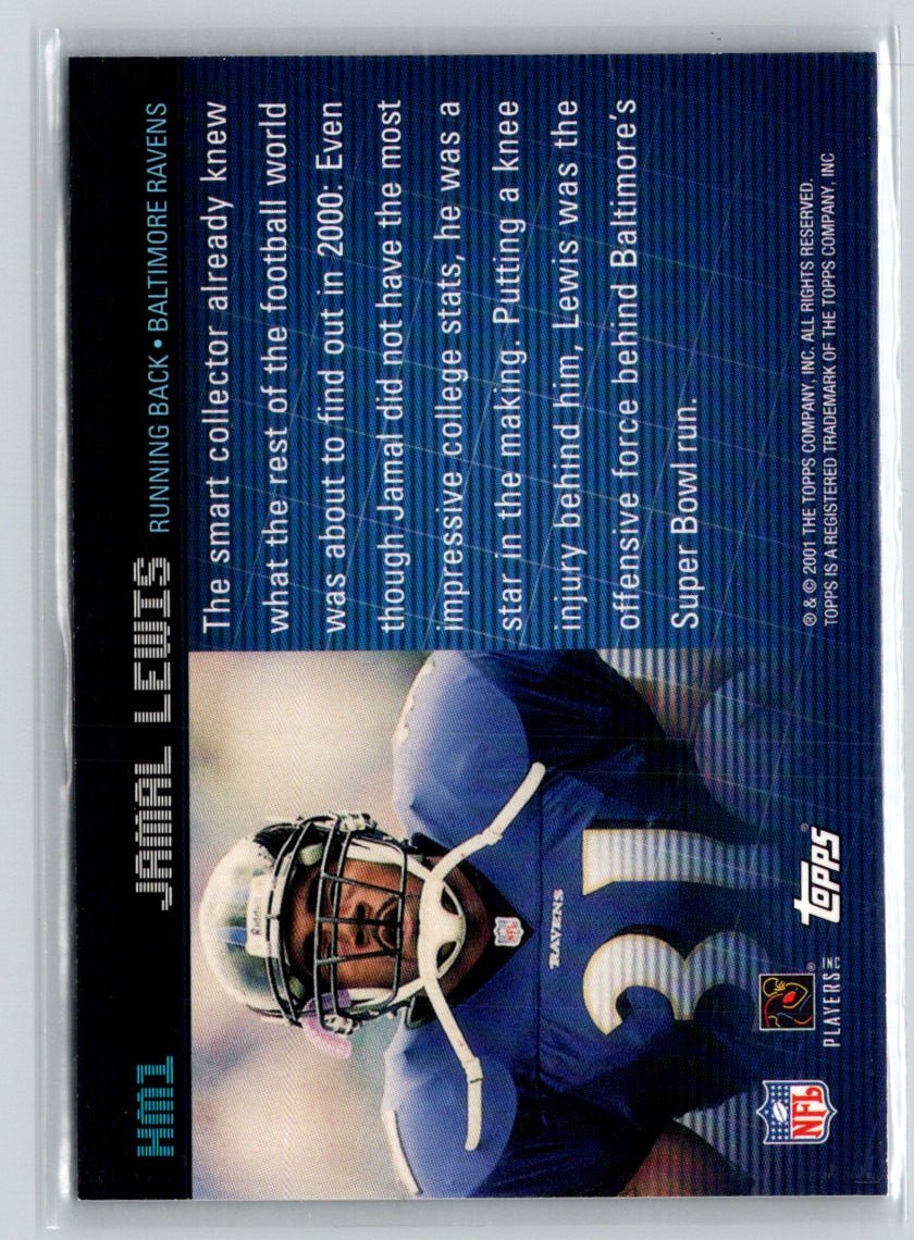 2001 Topps #HM1 Jamal Lewis Hobby Masters Q17