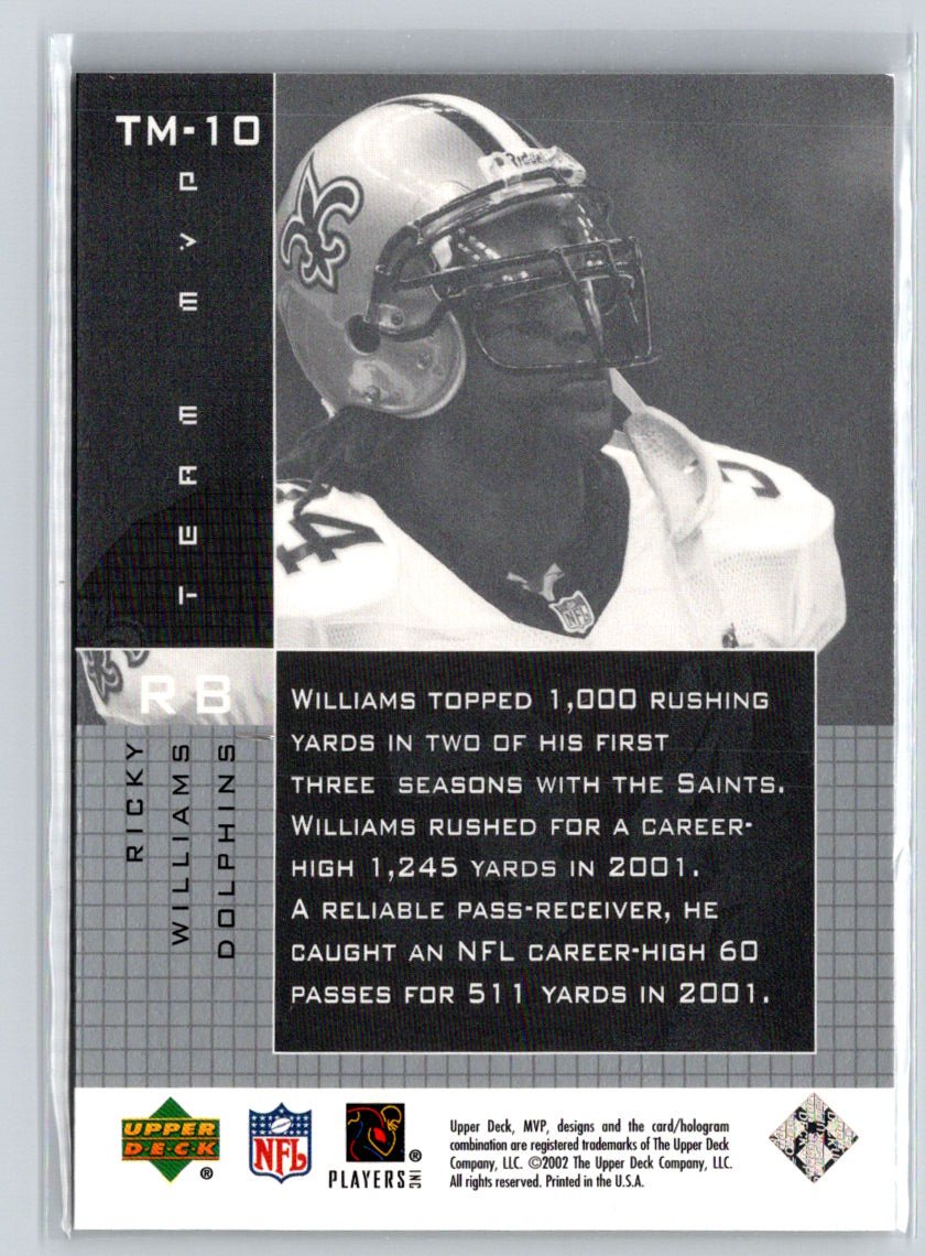 2002 Upper Deck MVP #TM-10 Ricky Williams Team MVP Q17