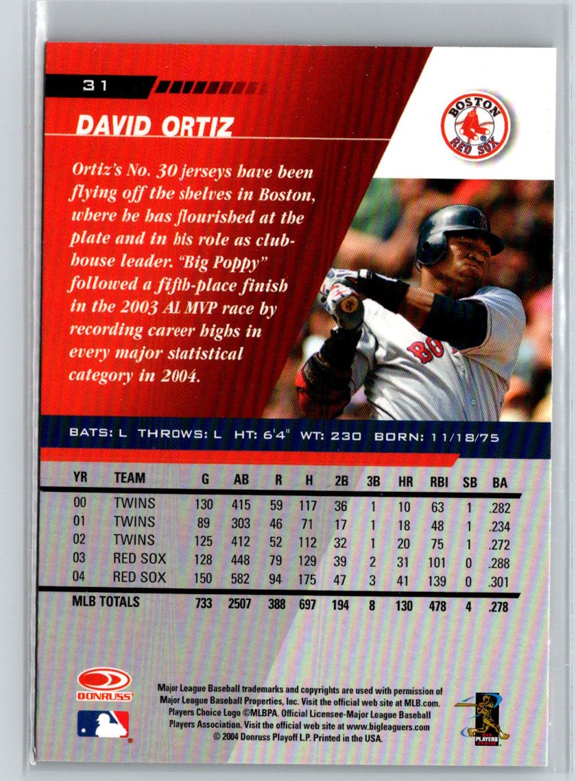 2005 Leaf #31 David Ortiz Q17