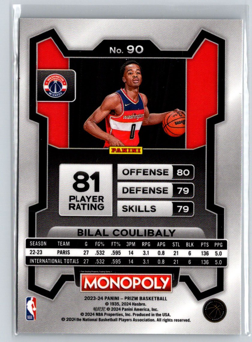 2023-24 Panini Prizm Monopoly #90 Bilal Coulibaly Q17
