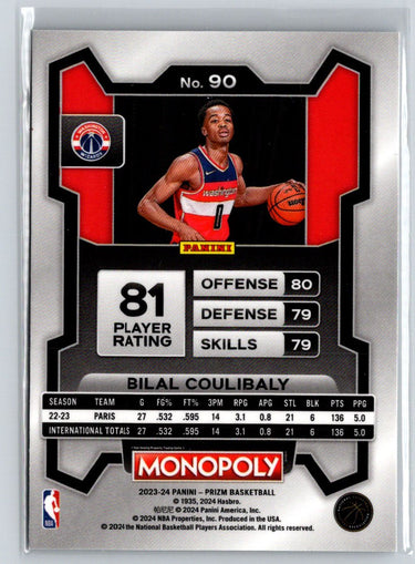 2023-24 Panini Prizm Monopoly #90 Bilal Coulibaly Q17