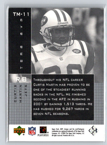 2002 Upper Deck MVP #TM-11 Curtis Martin Team MVP Q18