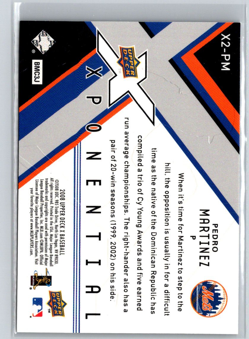 2008 Upper Deck X #X2-PM Pedro Martinez Xponential 2 Q18
