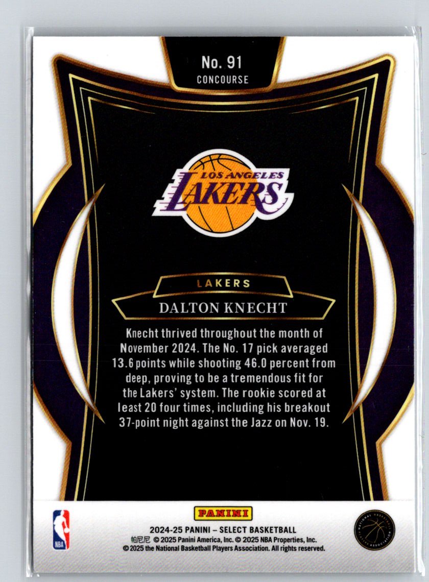 2024-25 Panini Select #91 Dalton Knecht Q19
