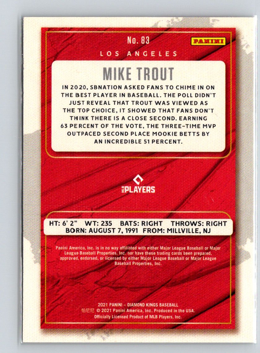 2021 Panini Diamond Kings #83 Mike Trout Q20