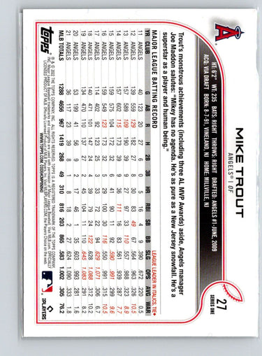 2022 Topps #27 Mike Trout Q21