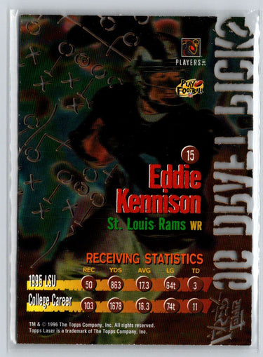 1996 Topps Laser #15 Eddie Kennison Draft Picks Q21