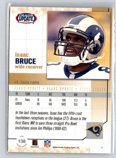 2002 Pacific Heads Update #138 Isaac Bruce Red Q21