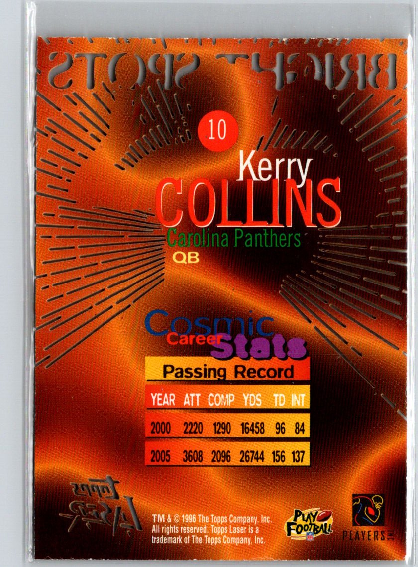 1996 Topps Laser #10 Kerry Collins Bright Spots Q21