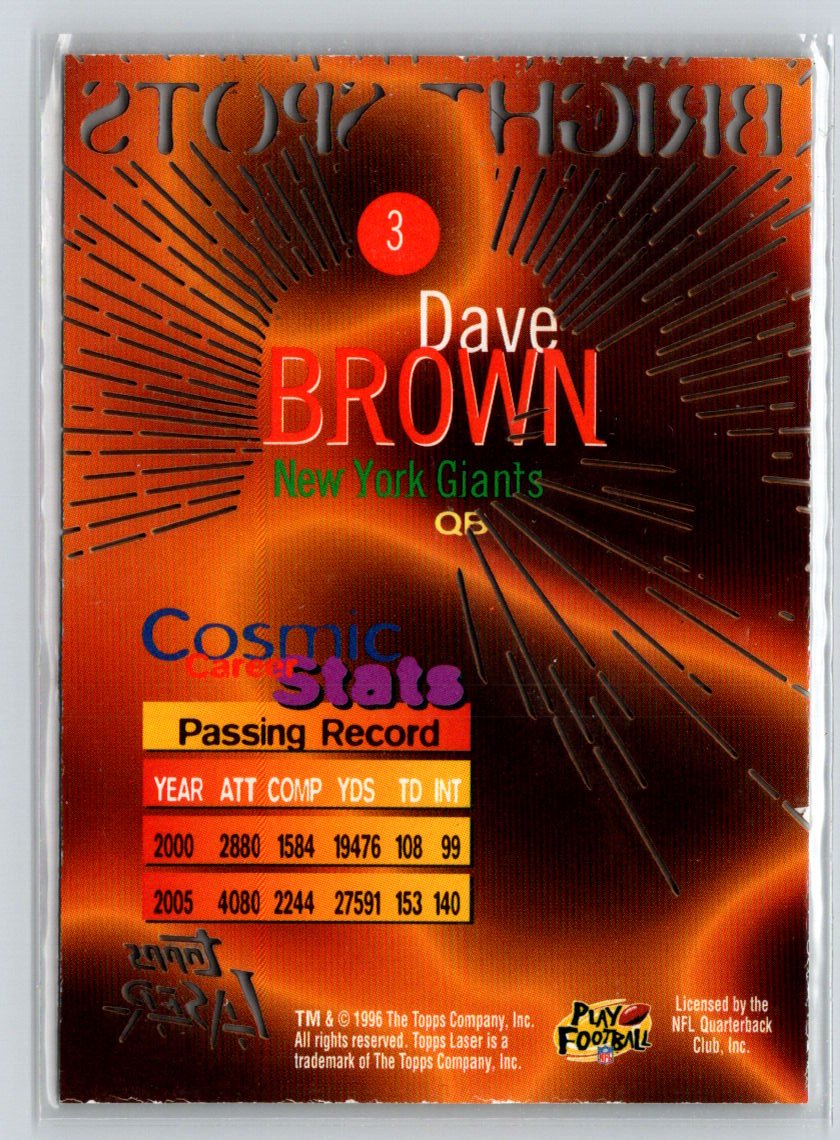 1996 Topps Laser #3 Dave Brown Bright Spots Q22