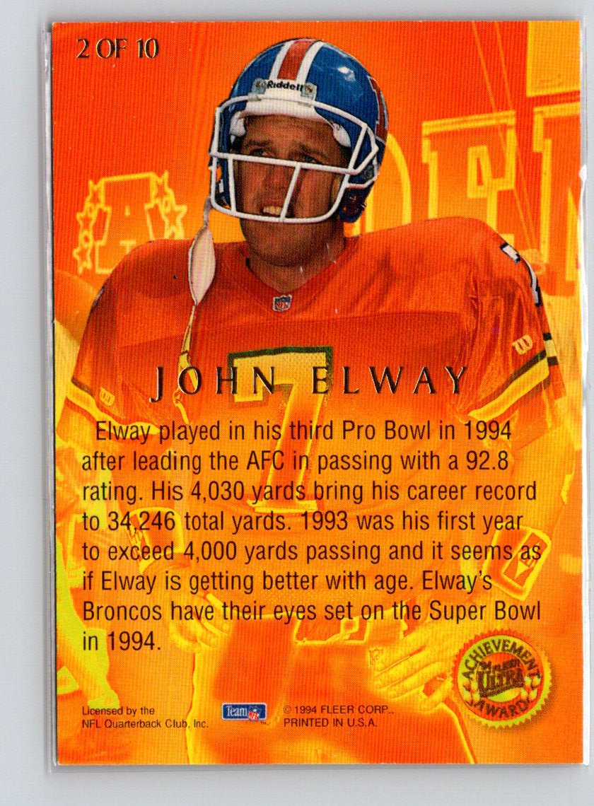 1994 Ultra #2 John Elway Ultra Achievement Awards Q22