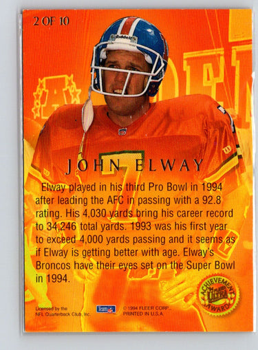 1994 Ultra #2 John Elway Ultra Achievement Awards Q22