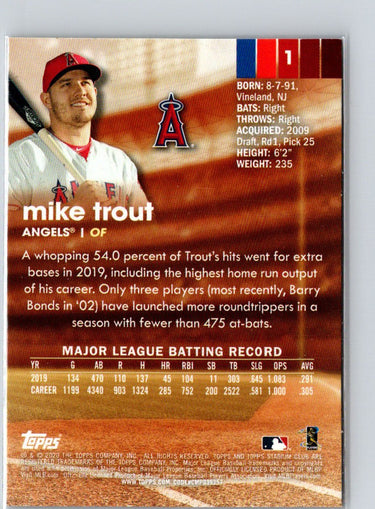 2020 Stadium Club #1 Mike Trout Q24