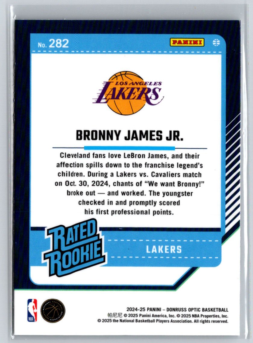 2024-25 Donruss Optic #282 Bronny James Jr. Q24