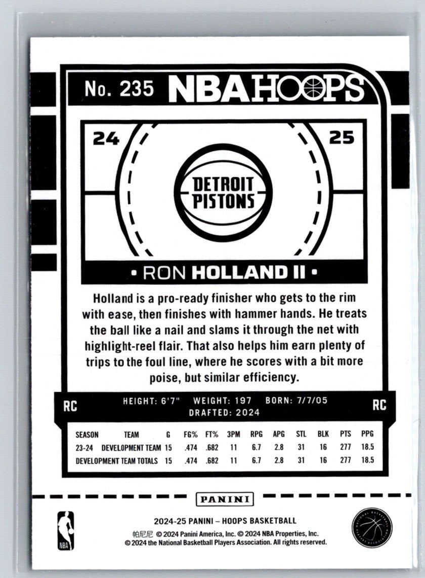 2024-25 Hoops #235 Ron Holland II Blue Q25