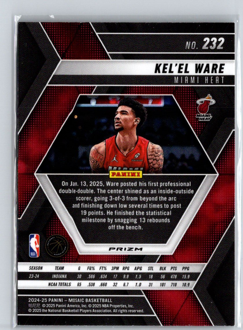 2024-25 Panini Mosaic #232 Kel’el Ware Silver Prizm Q25