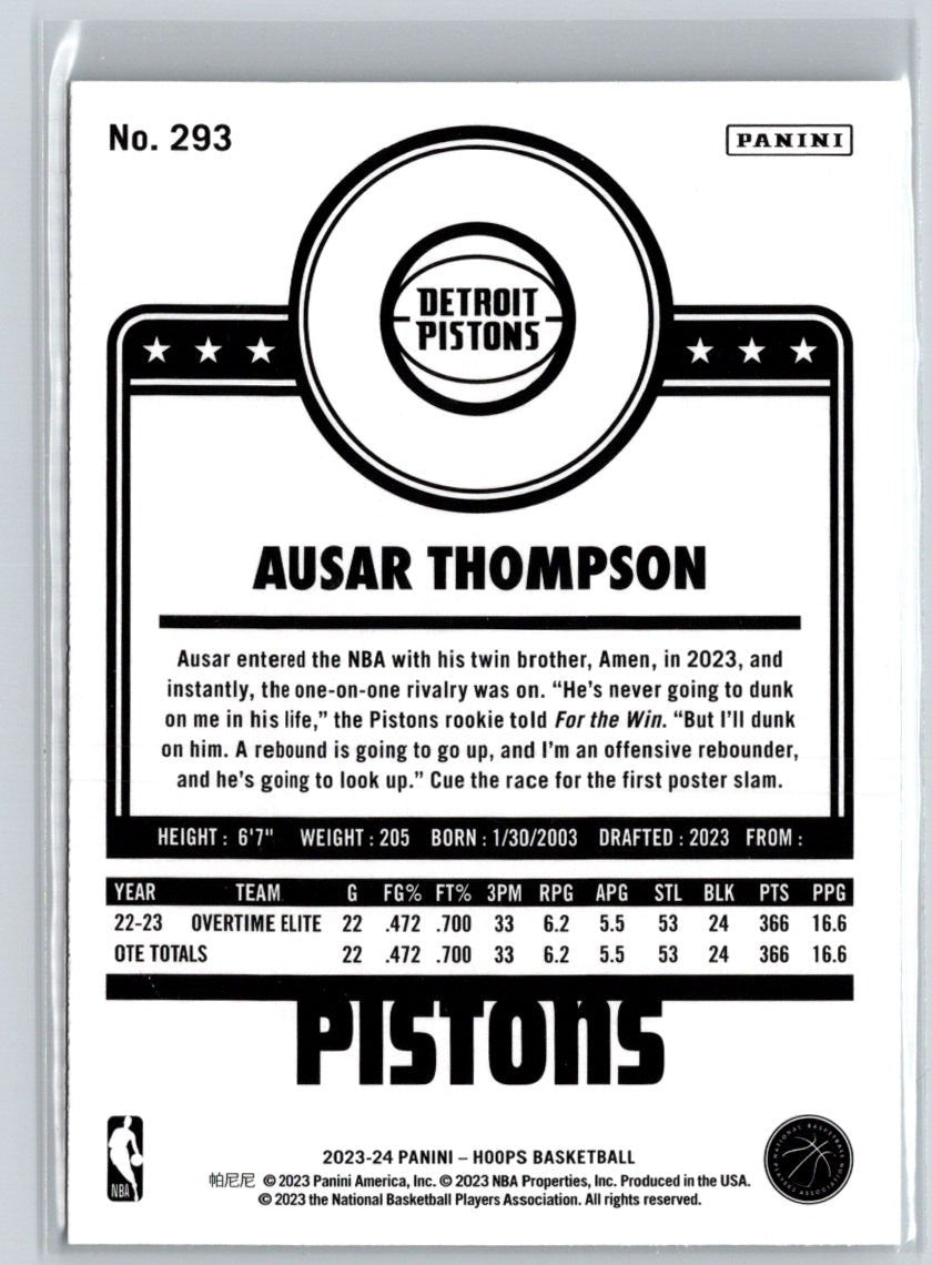 2023-24 Hoops Winter #293 Ausar Thompson Q26