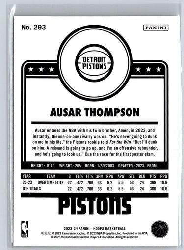2023-24 Hoops Winter #293 Ausar Thompson Q26