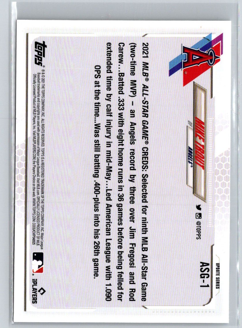 2021 Topps Update #ASG-1 Mike Trout 2021 MLB All-Stars Q28