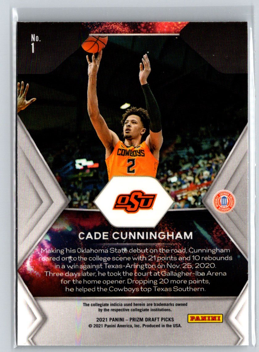 2021 Panini Prizm Draft Picks #1 Cade Cunningham Fireworks Q29
