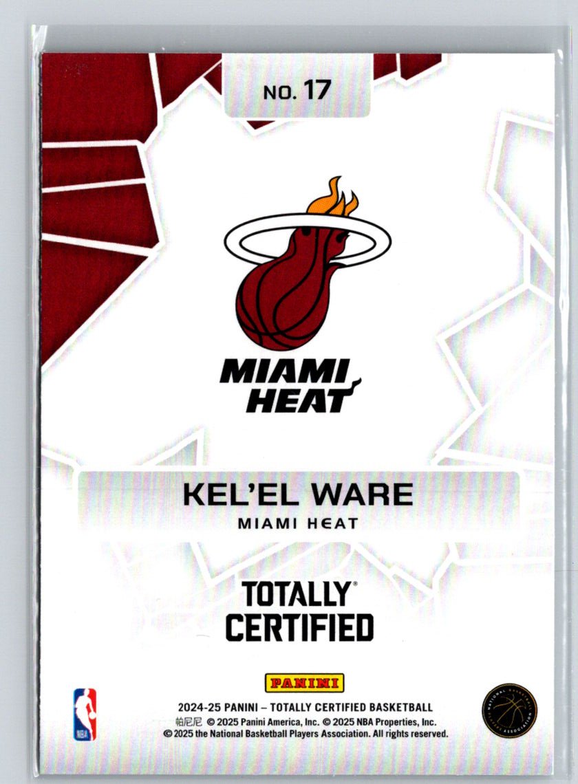 2024-25 Panini Totally Certified #17 Kel'el Ware Rock the Rim Q29