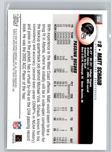 2004 Topps #356 Matt Schaub Q31
