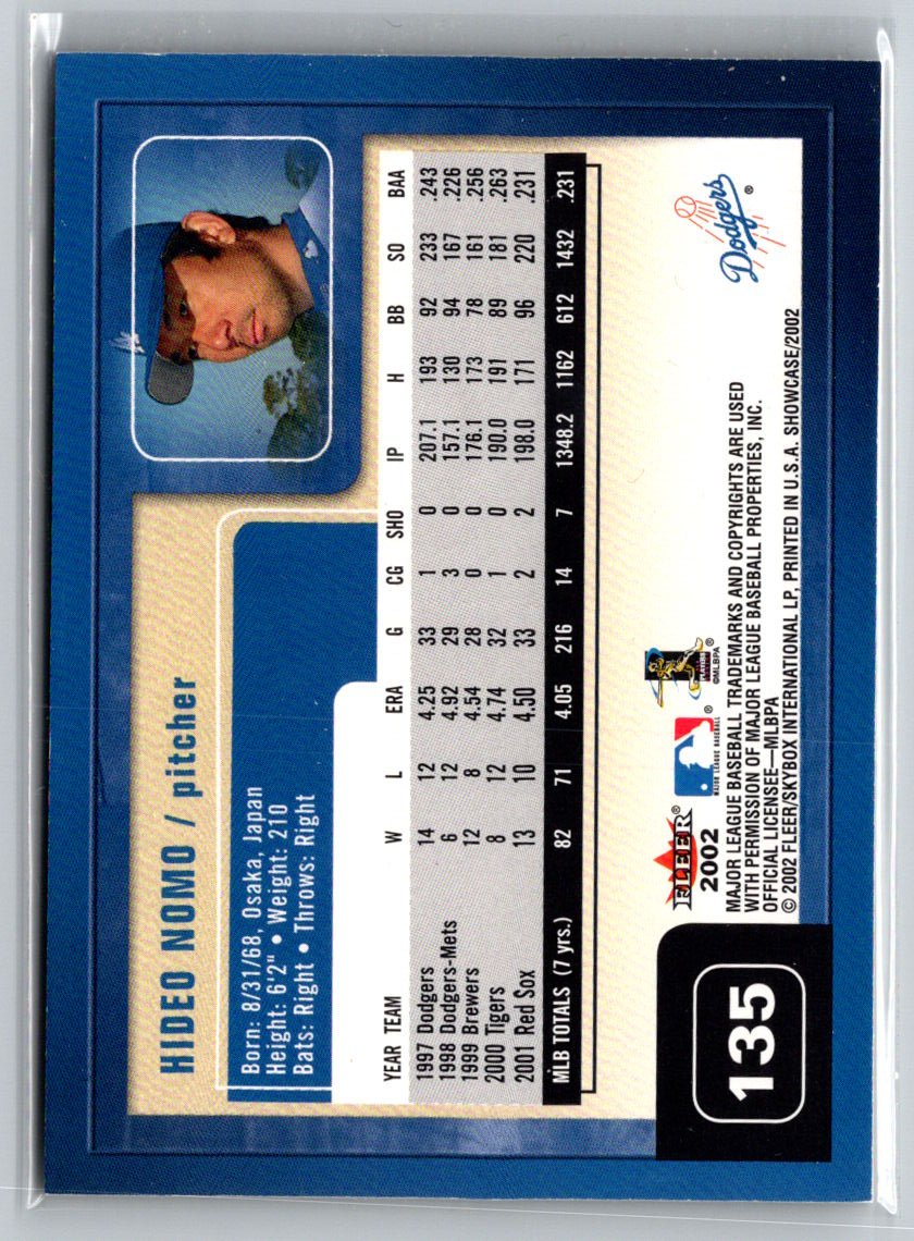 2002 Fleer Showcase #135 Hideo Nomo Q32