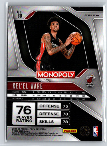 2024-25 Panini Prizm Monopoly #30 Kel'el Ware Ice Prizms Q36
