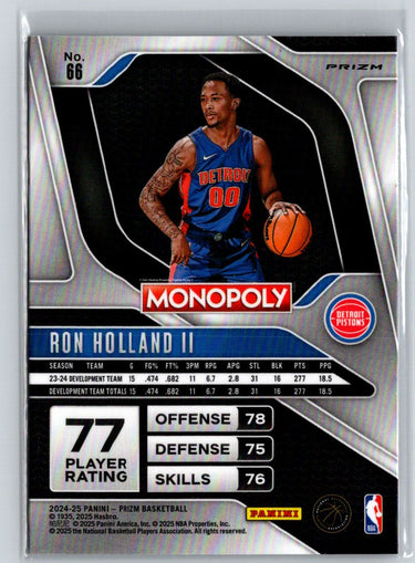2024-25 Panini Prizm Monopoly #66 Ron Holland II Ice Prizms Q36