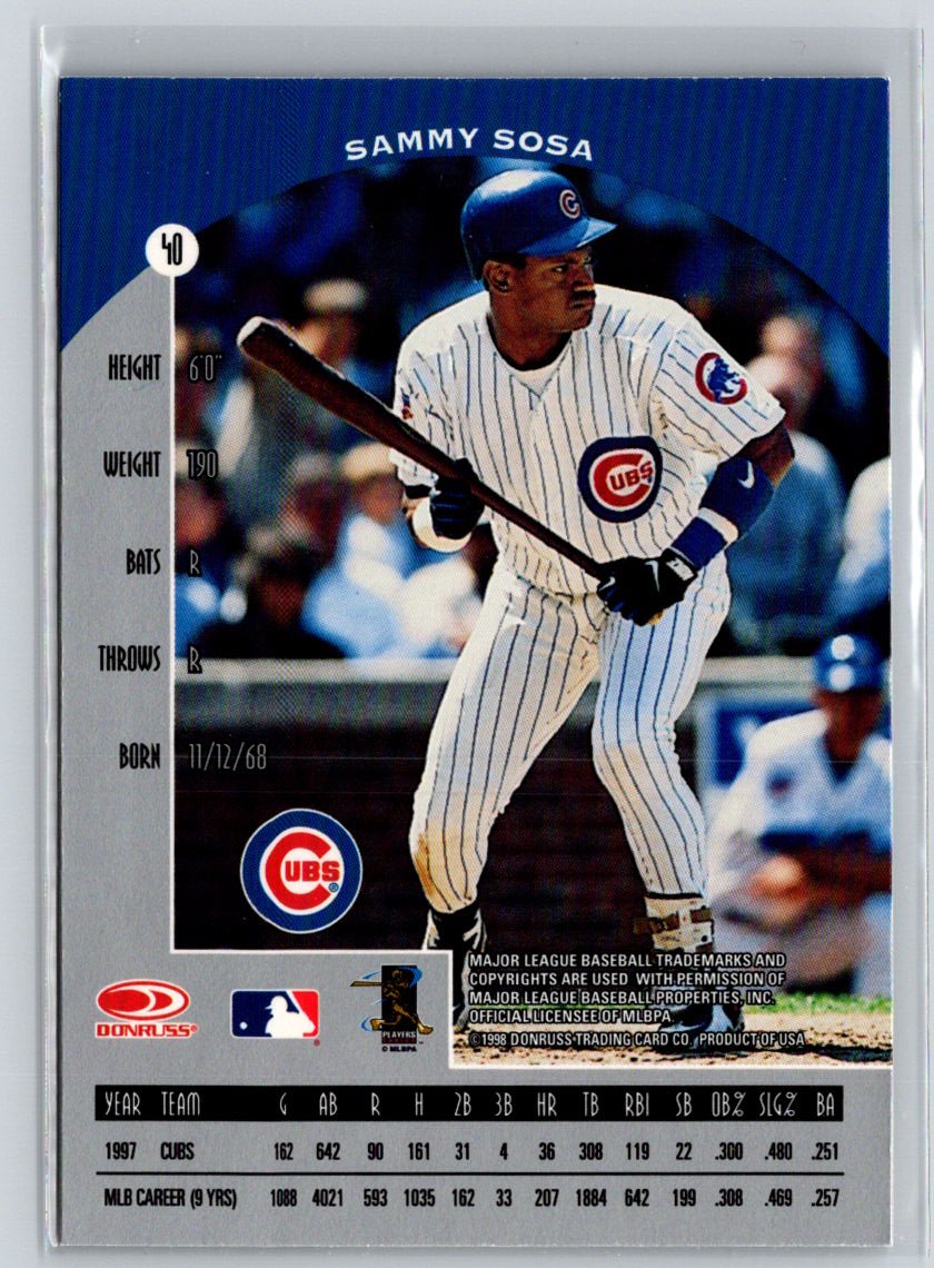 1998 Donruss Preferred #40 Sammy Sosa Q36