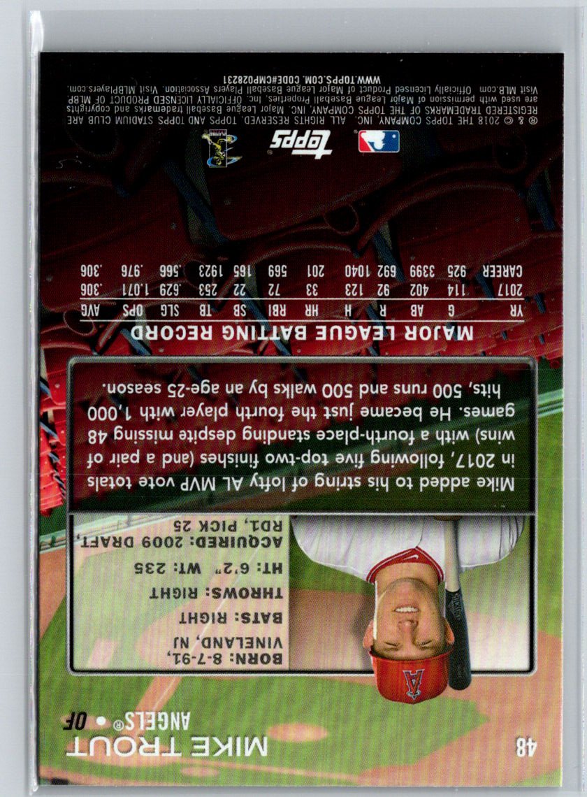 2018 Stadium Club #48 Mike Trout Q36