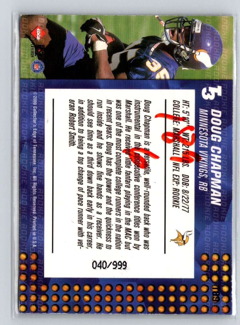 2000 Collector's Edge T3 #189 Doug Chapman #/999 Q39