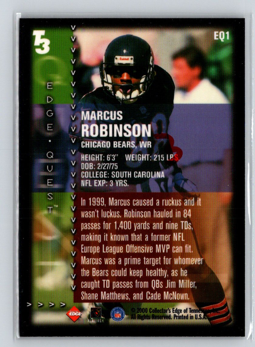 2000 Collector's Edge T3 #EQ1 Marcus Robinson Edge Quest #/1000 Q39