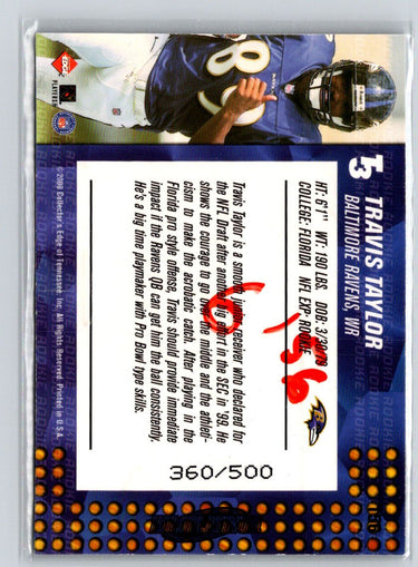2000 Collector's Edge T3 #156 Travis Taylor HoloPlatinum #/500 Q41