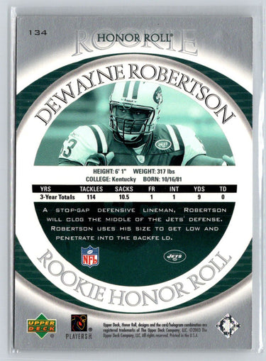 2003 Upper Deck Honor Roll #134 DeWayne Robertson #/2003 Q43
