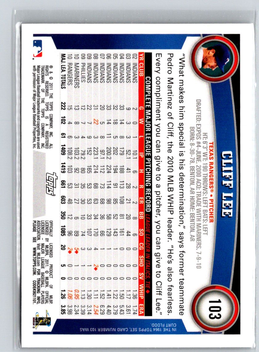 2011 Topps #103 Cliff Lee Black Border Q43