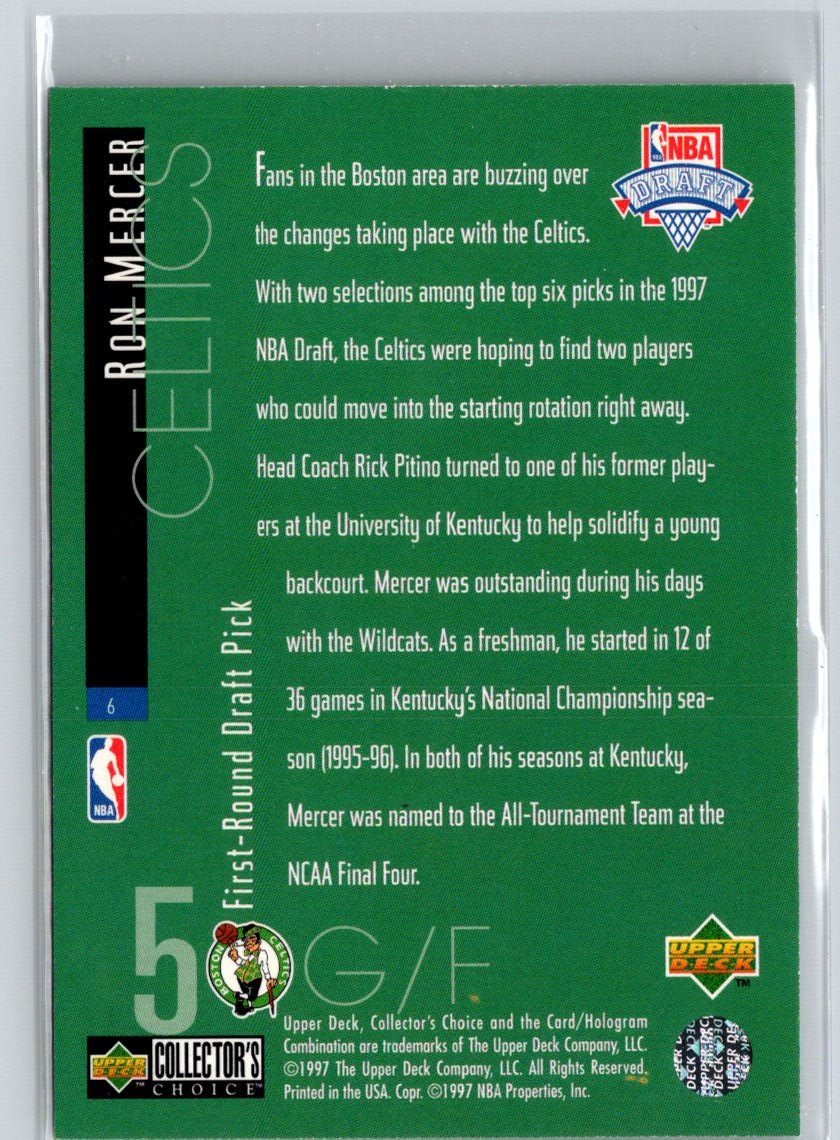 1997-98 Collector's Choice #6 Ron Mercer Draft Pick Exchange Q44