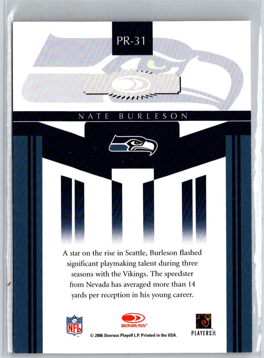 2006 Donruss Gridiron Gear #PR-31 Nate Burleson Performers Red Q44
