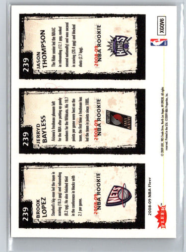 2008-09 Fleer #239 Brook Lopez / Jason Thompson / Jerryd Bayless Q45