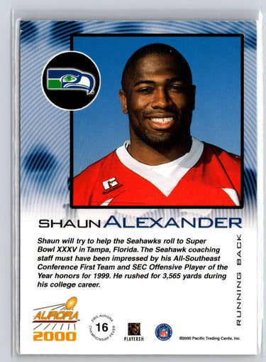 2000 Pacific Aurora #16 Shaun Alexander Championship Fever Q46