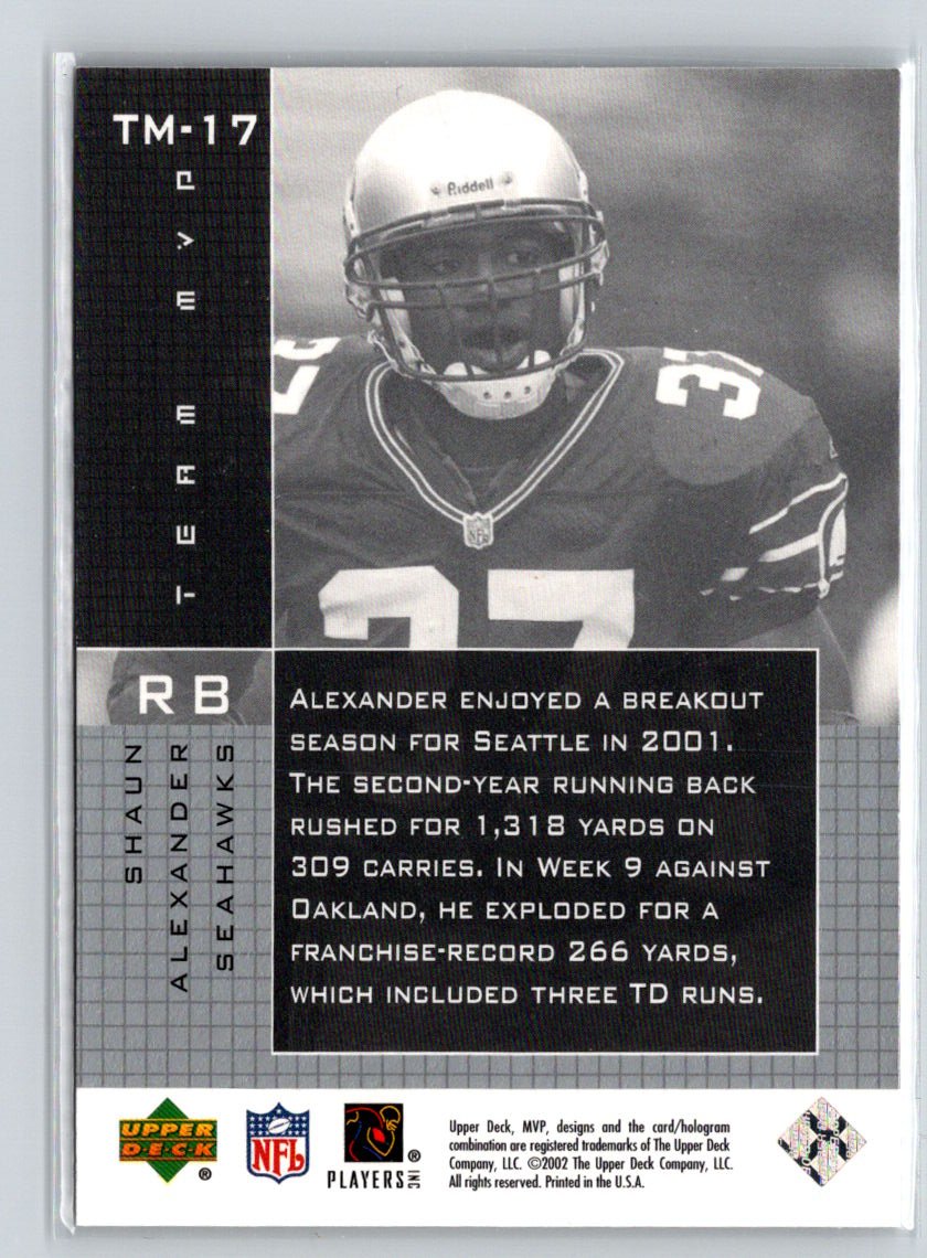 2002 Upper Deck MVP #TM-17 Shaun Alexander Team MVP Q46