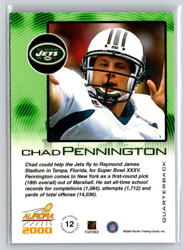 2000 Pacific Aurora #12 Chad Pennington Championship Fever Q47
