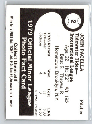 1979 TCMA Tidewater Tides John Pacella Q47