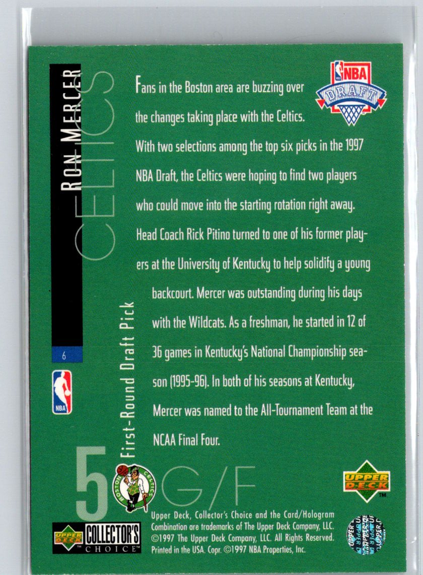 1997-98 Collector's Choice #6 Ron Mercer Draft Pick Exchange Q49