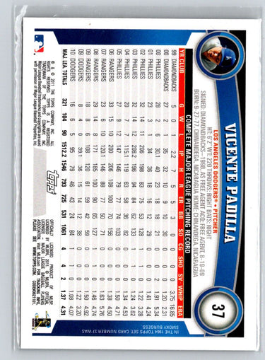 2011 Topps #37 Vicente Padilla Black Border Q50