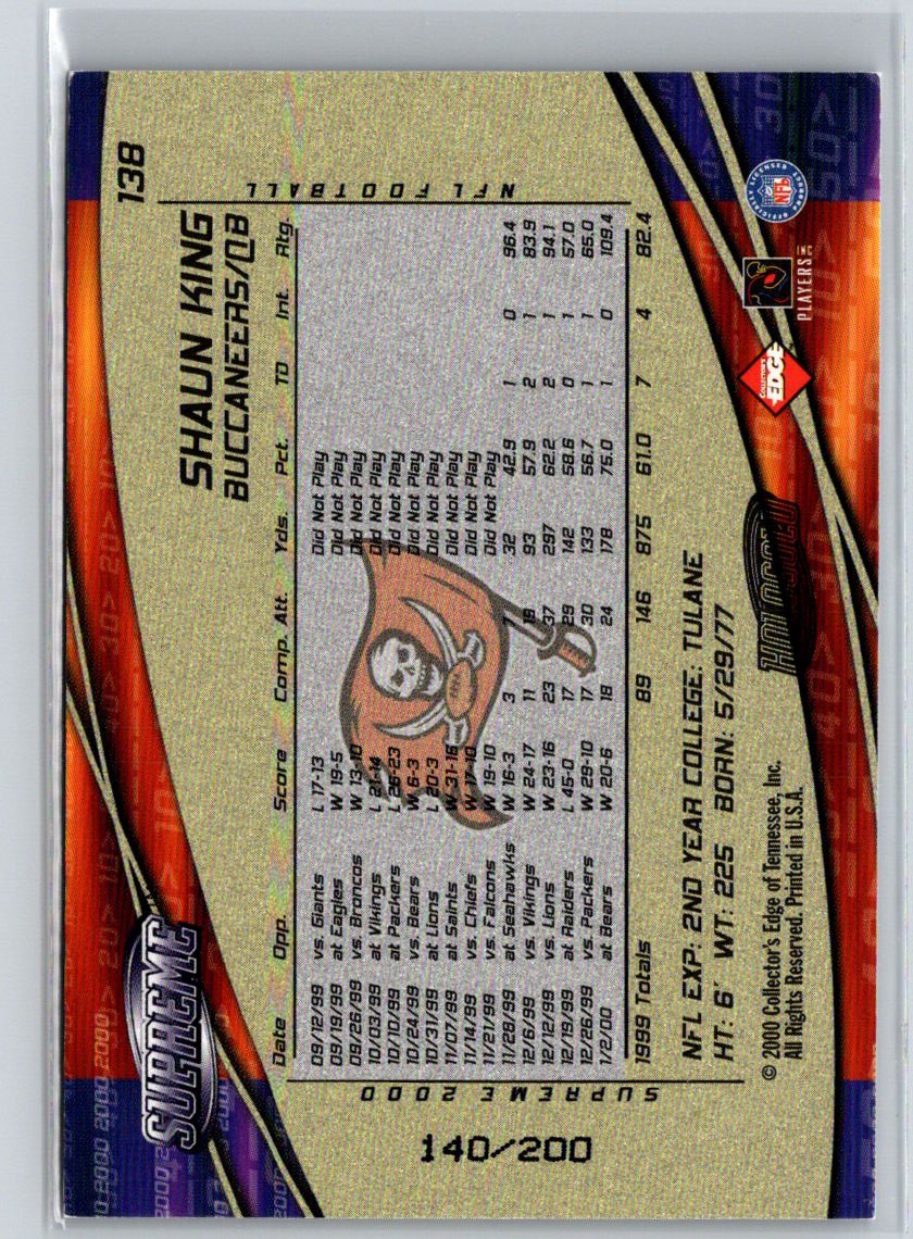 2000 Collector's Edge Supreme #138 Shaun King HoloGold #/200 Q51