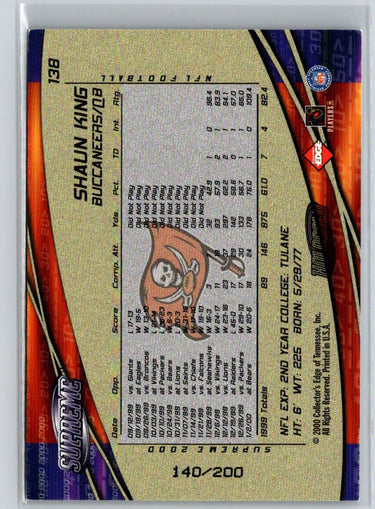 2000 Collector's Edge Supreme #138 Shaun King HoloGold #/200 Q51