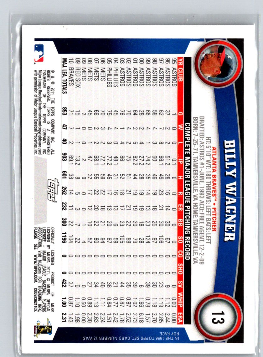 2011 Topps #13 Billy Wagner Black Border Q51