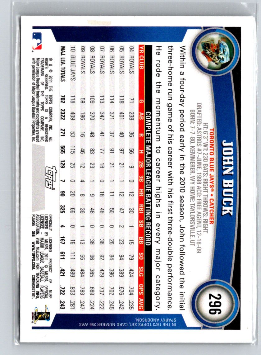 2011 Topps #296 John Buck Black Border Q51
